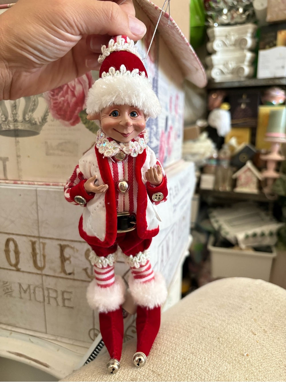 Red Holiday Elf Hanging Ornament - Brand